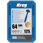 Vis à trous de poche 64 mm Blue-Kote™ Maxi-Loc, Filetage épai, 125 - KREG - SML-C250B-125-INT