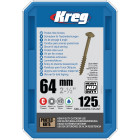 Vis à trous de poche HD 64 mm Protec-Kote™ Maxi-Loc, Filetage épai, 125 - KREG - SML-C2X250-125-INT