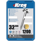 Vis à trous de poche 32 mm Revêtu de Zinc Maxi-Loc, Filetage fin - KREG - SML-F125-1200