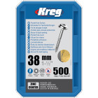 Vis à trous de poche 38 mm Revêtu de Zinc Maxi-Loc, Filetage fin, 500 - KREG - SML-F150-500-INT