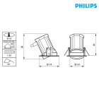 Spot encastré à LED Philips RS011B LED5-40-/830 PSR WH