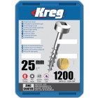 Vis à trous de poche 25 mm Revêtu de Zinc Pan-Head, Filetage épai, 1200 - KREG - SPS-C1-1200-INT