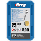Vis à trous de poche 25 Revêtu de Zinc Pan-Head, Filetage épai, 500 - KREG - SPS-C1-500-INT