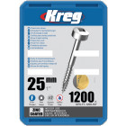 Vis à trous de poche Kreg Revêtu de Zinc Pan-Head, Filetage fin - KREG - SPS-F1-1200-INT