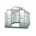 Serre jardin structure aluminium couleur verte panneaux polycarbonate 4 mm 7,44 m2, habsr3024j