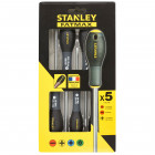 Tournevis électricien + mécanicien + Phillips - jeu de 5pieces FATMAX - 0-65-436