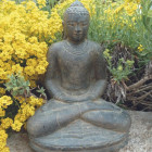 Statue jardin bouddha lotus méditation 60 cm - gris anthracite  60 cm - gris anthracite