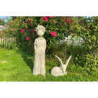 Statue de jardin "le renard" du petit prince - gris clair 45 cm