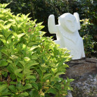 Statue de jardin totem 40 cm - blanc