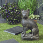 Statue jardin chat assis 45 cm - gris anthracite  45 cm - gris anthracite