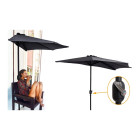 Demi parasol panama déporté à manivelle ombrage 270 cm       noir