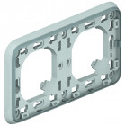 Support plaque 2 postes horizontaux plexo composable ip55 gris (069683)