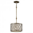 Suspenion lucia, argent bruni et cristal, 31 cm, 1 ampoule