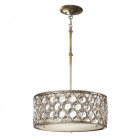 Suspenion lucia, argent bruni et cristal, 42 cm, 2 ampoules