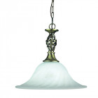 Suspension 1 ampoule  cameroon, en laiton antique et verre marbré