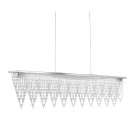 Suspension 105 cm drape, en chrome et acrylique
