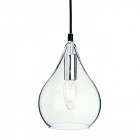 Suspension 15 cm omar, chrome et verre