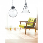 Suspension 20 cm omar, chrome et verre Suspension 20 cm omar, chrome et verre