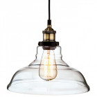 Suspension 28 cm empire, laiton antique et verre