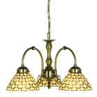 Suspension 3 ampoules raindrop, en laiton antique et verre tiffany clair