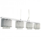 Suspension 4 ampoules elise, en chrome et cristal