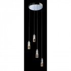 Suspension 4 ampoules led focus, chrome et acrylique