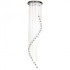 Suspension 5 ampoules hallway, en chrome et cristal