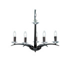 Suspension 5 ampoules kensignton, en chrome noir et verre