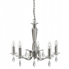 Suspension 5 ampoules royale, en argent satiné et cristal