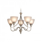 Suspension 5 ampoules santana, acier satiné et verre acide