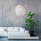 Suspension 50 cm avalon, bois blanc mat