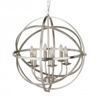 Suspension 6 ampoules orbit, en argent satiné