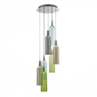 Suspension 7 ampoules bottle, en chrome et verre fumé