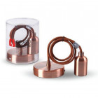 Suspension ampoule E27 métal cuivre - câble marron