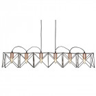 Suspension anthea, noir et cuivre, 6 ampoules
