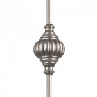 Suspension argentée country 1 ampoule 145 cm