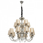 Suspension argentée elegance 15 ampoules 100 cm