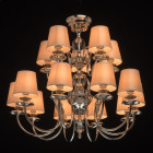 Suspension argentée elegance 15 ampoules 100 cm