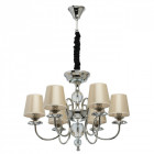 Suspension argentée elegance 6 ampoules 145 cm