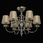 Suspension argentée elegance 6 ampoules 145 cm