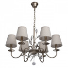 Suspension argentée elegance 6 ampoules 95 cm