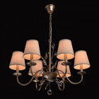 Suspension argentée elegance 6 ampoules 95 cm