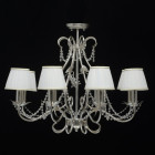 Suspension argentée elegance 8 ampoules 140 cm