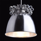Suspension argentée flora 1 ampoule 115 cm
