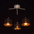 Suspension argentée megapolis 3 ampoules 45 cm