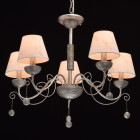 Suspension argentée neoclassic 5 ampoules 103 cm