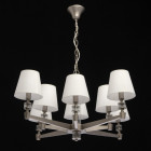 Suspension argentée neoclassic 8 ampoules 89 cm