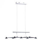 Suspension argentée techno 7 ampoules 183 cm