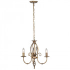 Suspension artisan, laiton antique, 3 ampoules