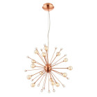 Suspension beatrix, cuivre et verre